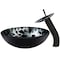 Novatto Black and Silver Painted Glass Vessel Sink Set in Matte Black NSFC-012001MB - alternate 3
